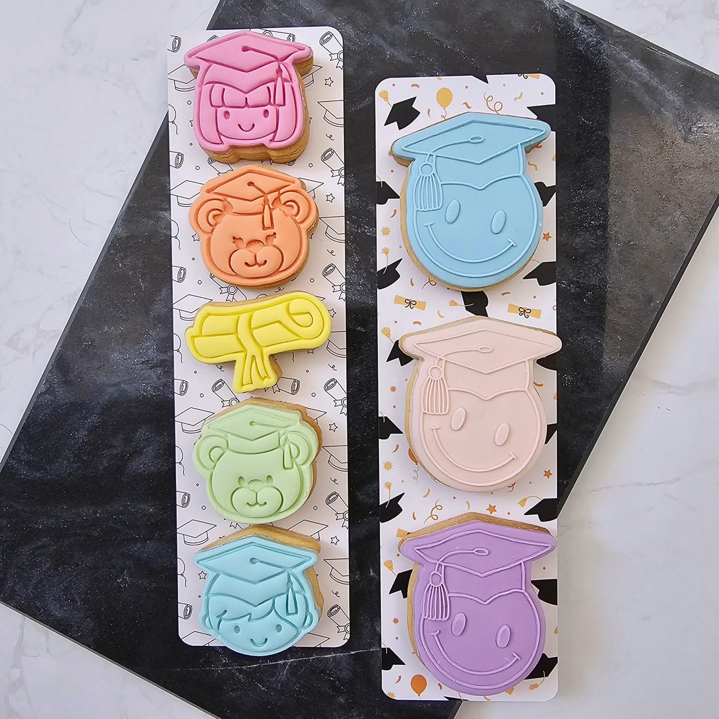 [Food Safe] Graduation Pattern - Double Sided Designs - Backing Cards - 25 Pack