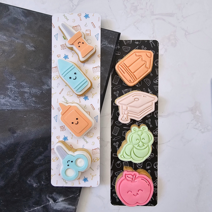 [Food Safe] School Pattern - Black and White - Colourful - Double Sided Designs - Backing Cards - 25 Pack