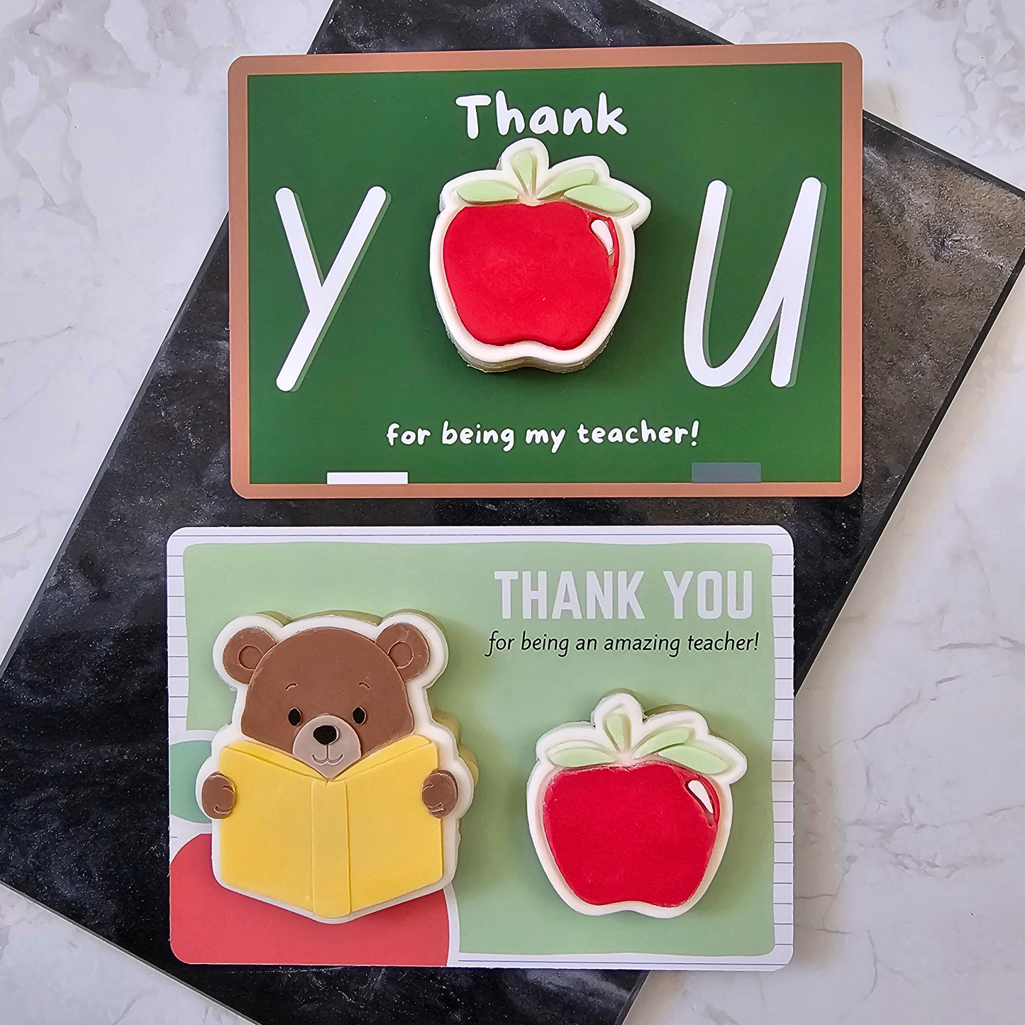 [Food Safe] Thank You For Being My Teacher - Thank You For Being An Amazing Teacher - Double Sided Designs - Horizontal Cookie Cards - 25 Pack