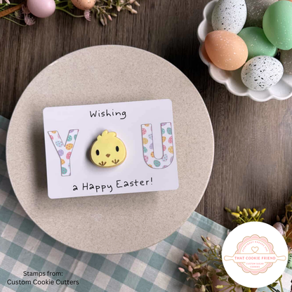 [Food Safe] Wishing YOU A Happy Easter - Double Sided Designs - Horizontal Cookie Cards - 25 Pack