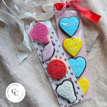 [Food Safe] Stripe Hearts and Red Hearts - Double Sided Designs - Backing Cards - 25 Pack