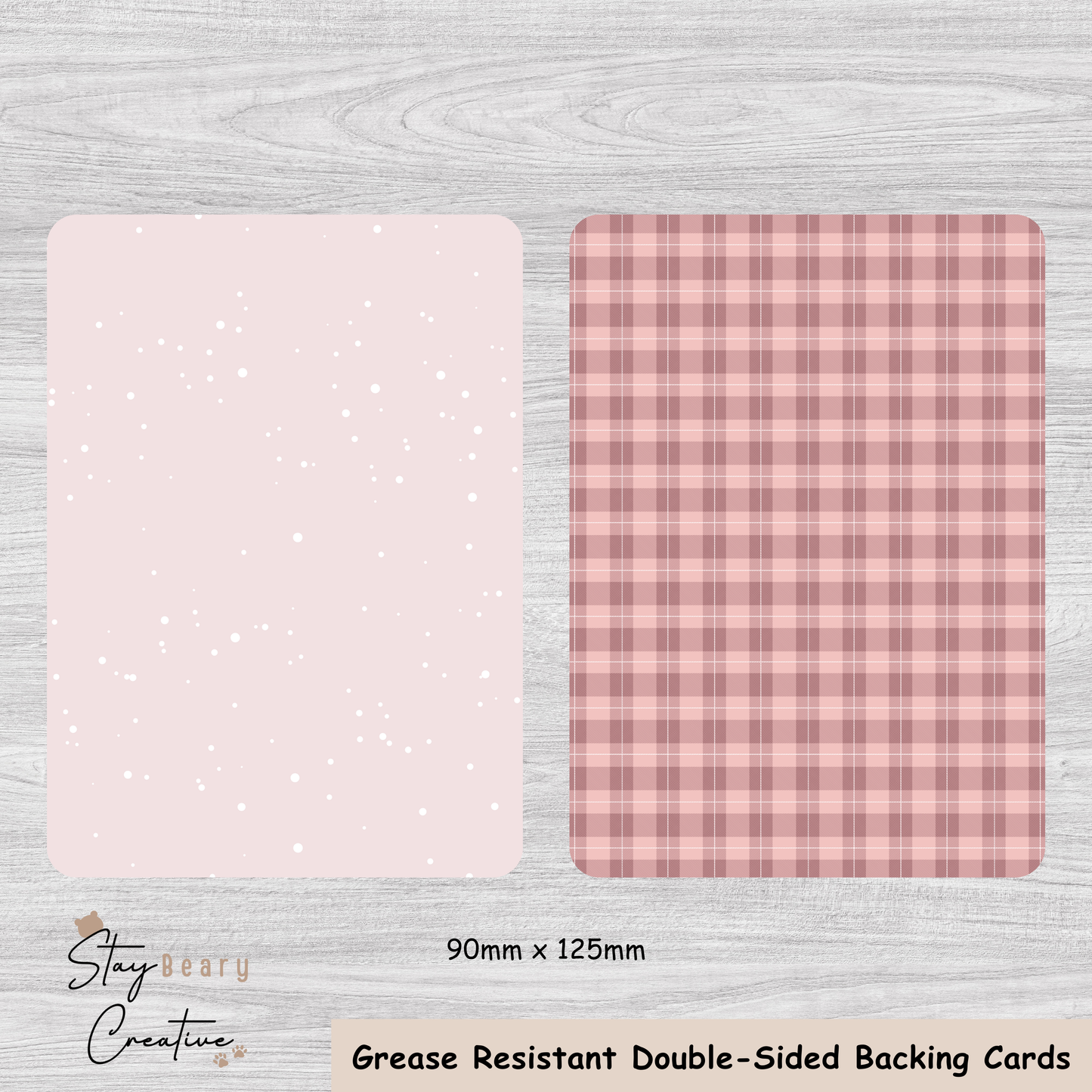 [Food Safe] Simple Pattern - Double Sided Designs - Backing Cards - 25 Pack
