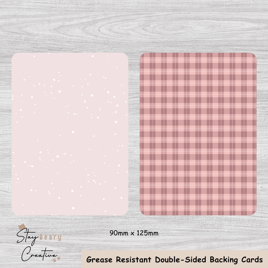 [Food Safe] Simple Pattern - Double Sided Designs - Backing Cards - 25 Pack