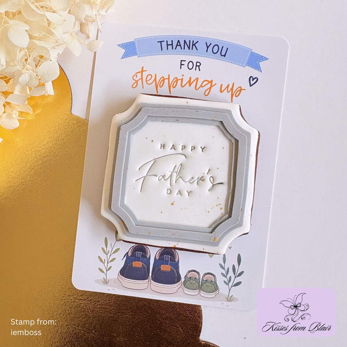 [Food Safe] Thank You For Stepping Up - Vertical Cookie Cards - 25 Pack
