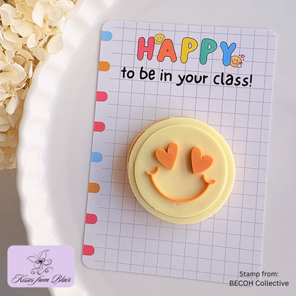[Food Safe] Happy to be in your class - I'm over the rainbow that you're my teacher - Double Sided Designs - Vertical Cookie Cards - 25 Pack