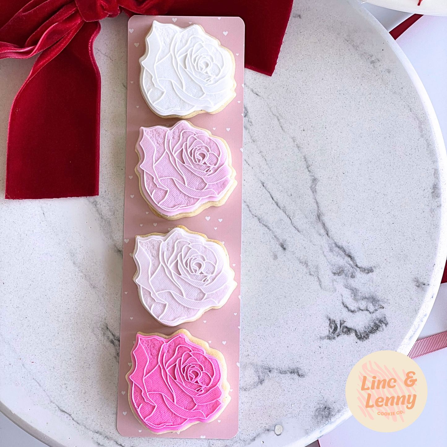 [Food Safe] Scattered Hearts and Peach Hearts - Double Sided Designs - Backing Cards - 25 Pack