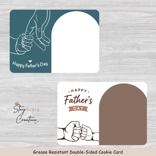 [Food Safe] Father And Kid's Hand - Horizontal Cookie Cards - 25 Pack