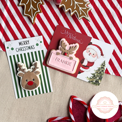 [Food Safe] Santa Clause - Merry Christmas - Double Sided Designs - Horizontal Cookie Cards - 25 Pack