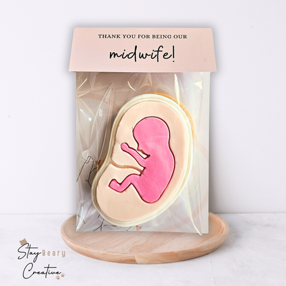 [Food Safe] Thank You - Midwife - Double Sided Designs - Folded Bag Toppers - 25 Pack