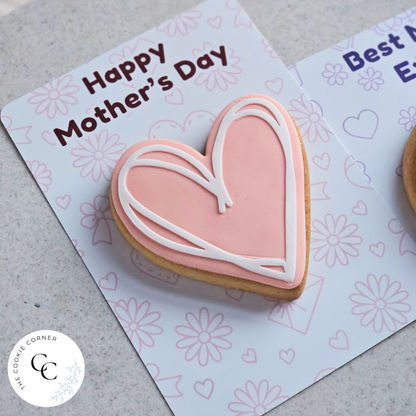 [Food Safe] Happy Mother's Day or Best Mum Ever - Double Sided Designs - Vertical Cookie Cards - 25 Pack