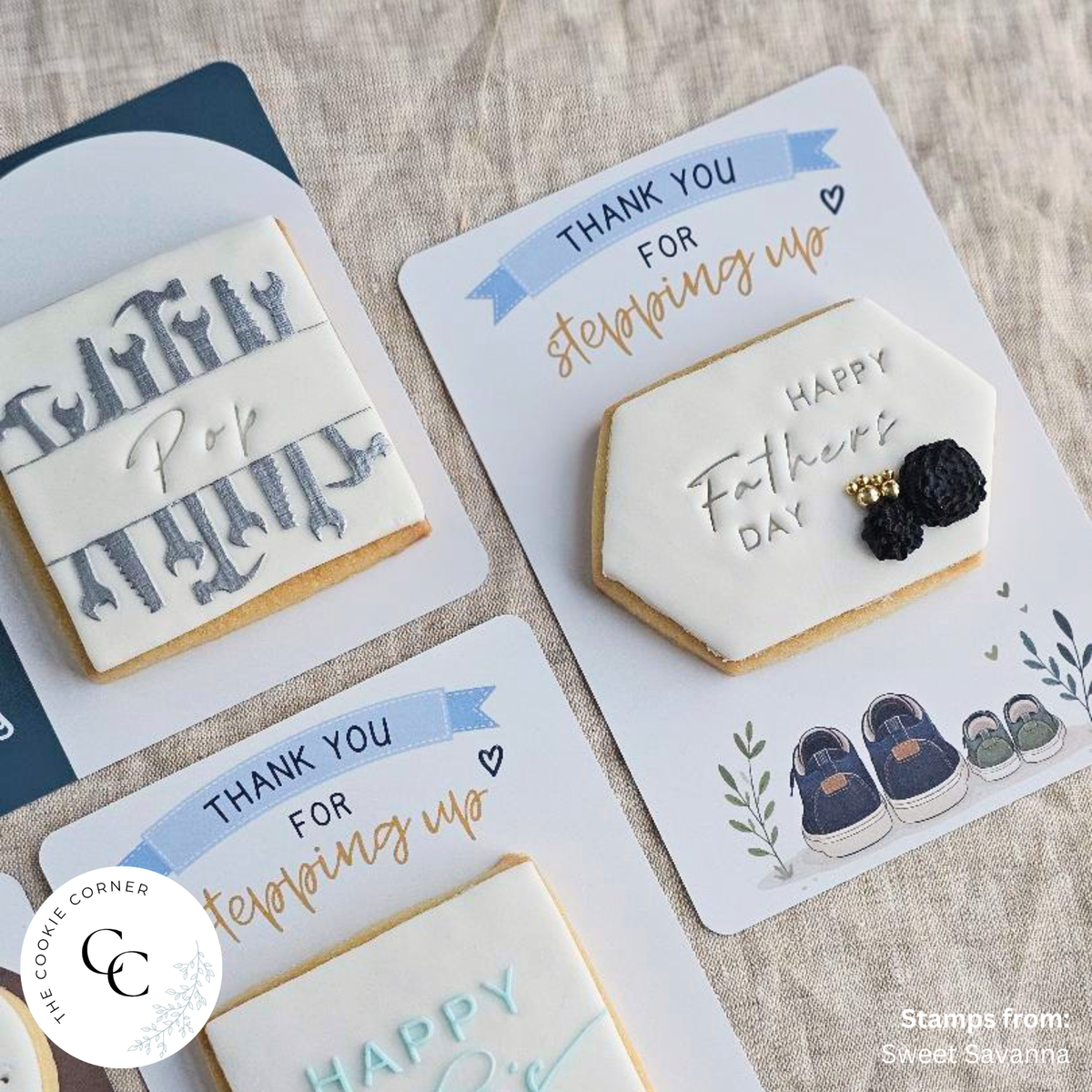 [Food Safe] Thank You For Stepping Up - Vertical Cookie Cards - 25 Pack