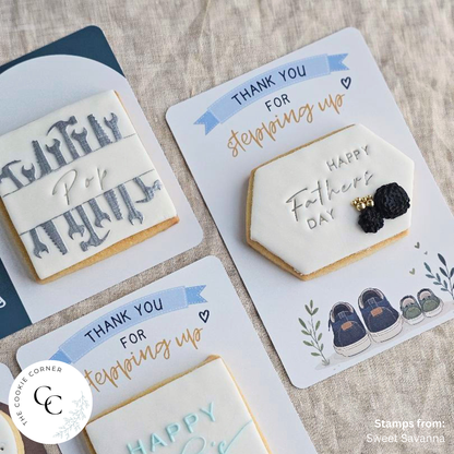 [Food Safe] Thank You For Stepping Up - Vertical Cookie Cards - 25 Pack