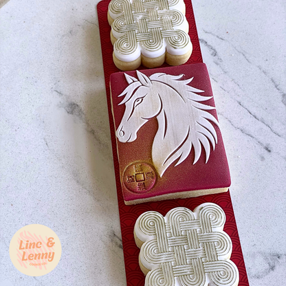 [Food Safe] Chinese New Year Wave Pattern - Double Sided Designs - Backing Cards - 25 Pack