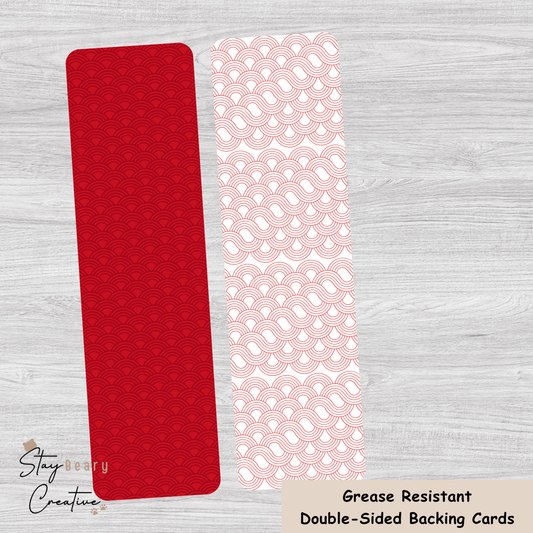 [Food Safe] Chinese New Year Wave Pattern - Double Sided Designs - Backing Cards - 25 Pack