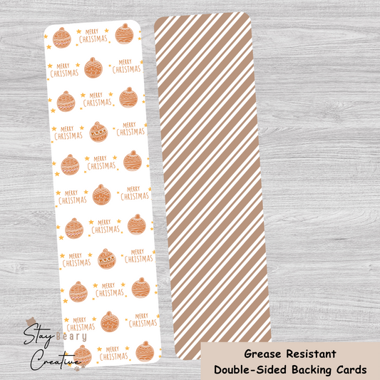 [Food Safe] Gingerbread - Stripes - Double Sided Designs - Backing Cards - 25 Pack