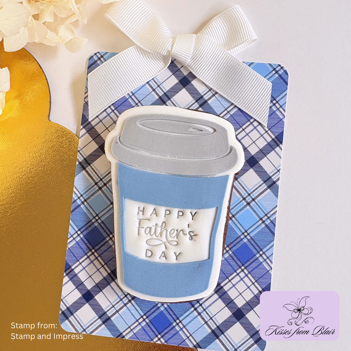 [Food Safe] Light Blue And Navy Blue Tartan Plaid - Small Backing Cards - 25 Pack