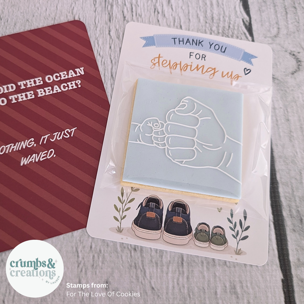 [Food Safe] Thank You For Stepping Up - Vertical Cookie Cards - 25 Pack