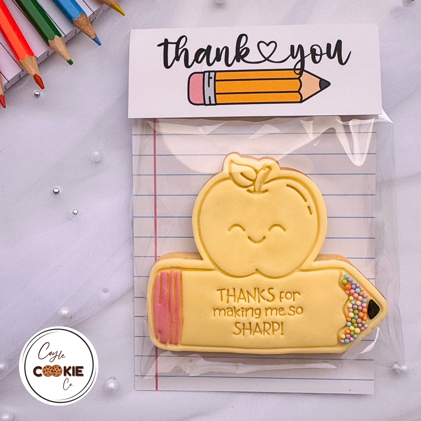 [Food Safe] Best Teacher Ever - Thank You - Double Sided Designs - Folded Bag Toppers - 25 Pack