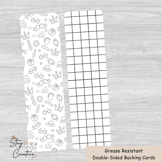 [Food Safe] Father's Day And Grid Pattern - Long Backing Cards - 25 Pack