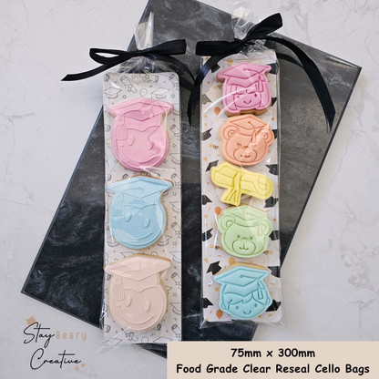 75mm x 300mm - Food Grade Clear Reseal Cello Bags