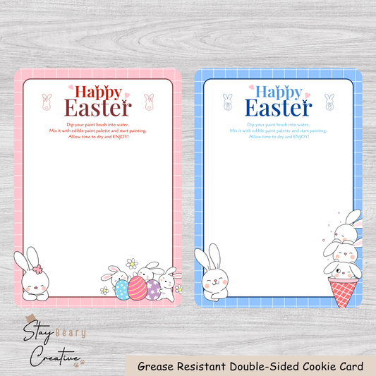 [Food Safe] Easter Paint Your Own - Bunny Bait - Double Sided Designs - Vertical Cookie Cards - 25 Pack