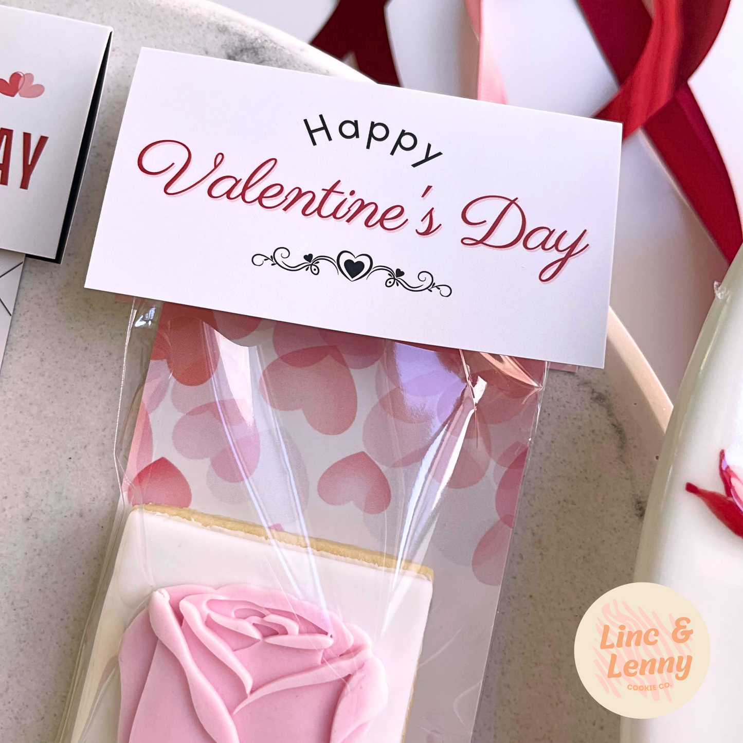 [Food Safe] Happy Valentine's Day - All You Need Is Love -  Double Sided Designs - Mini Bag Toppers - 25 Pack