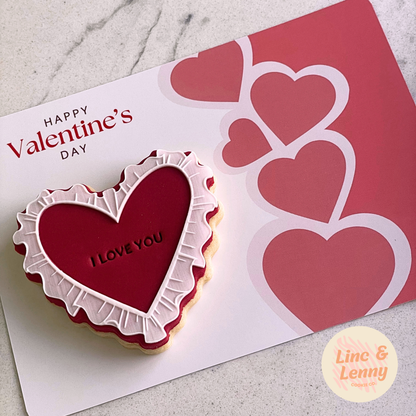 [Food Safe] Happy Valentine's Day - Cupid - Double Sided Designs - Horizontal Cookie Cards - 25 Pack