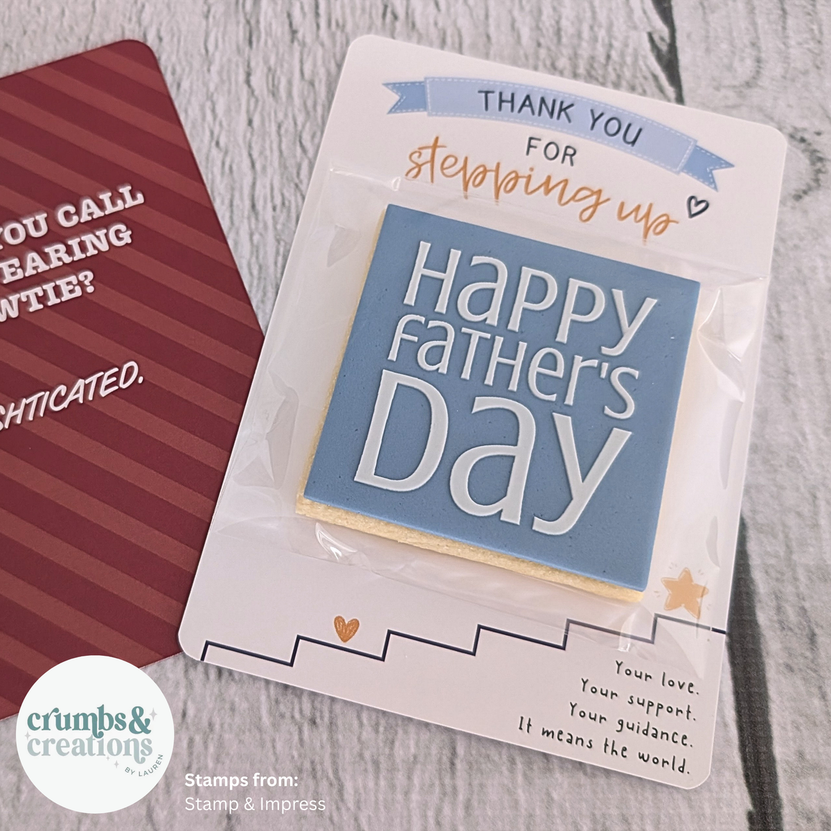 [Food Safe] Thank You For Stepping Up - Vertical Cookie Cards - 25 Pack