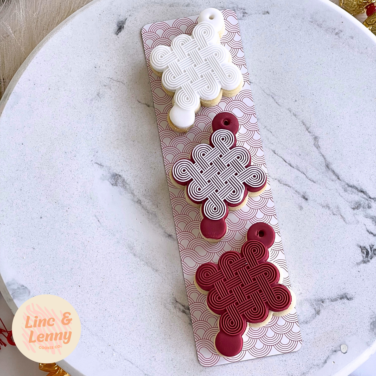 [Food Safe] Chinese New Year Wave Pattern - Double Sided Designs - Backing Cards - 25 Pack