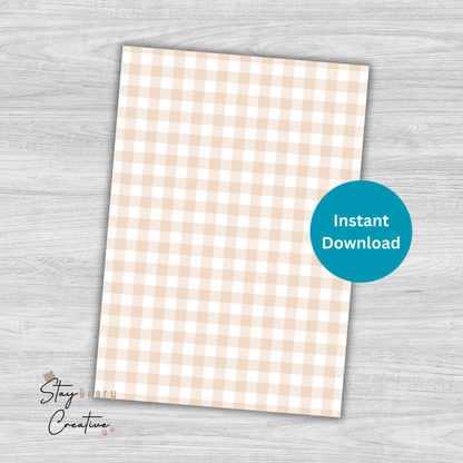[DIGITAL] Father's Day - Dad I Love You Beary Much - Gingham Pattern - Cookie Cards - 10.5cm x 15cm - A6/Post Card