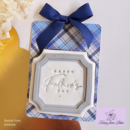 [Food Safe] Light Blue And Navy Blue Tartan Plaid - Small Backing Cards - 25 Pack