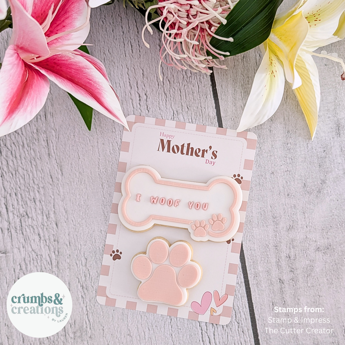 [Food Safe] Pet Mum - Life Is Better With You - Double Sided Designs - Vertical Cookie Cards - 25 Pack