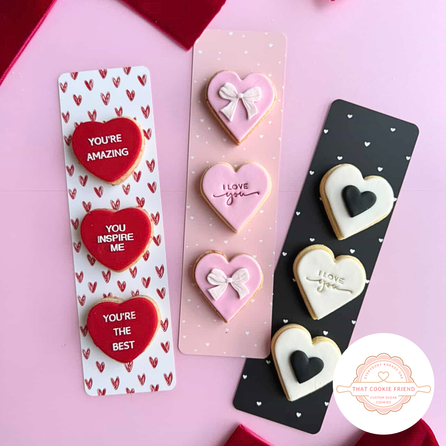 [Food Safe] Black and White Hearts - Double Sided Designs - Backing Cards - 25 Pack