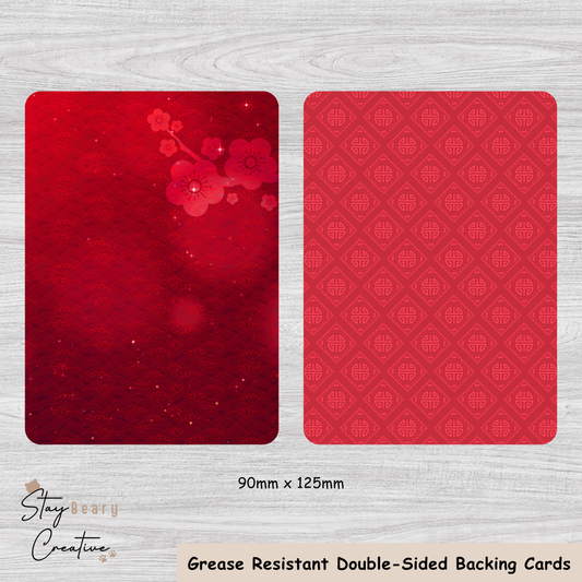 [Food Safe] Chinese New Year Pattern - Double Sided Designs - Backing Cards - 25 Pack