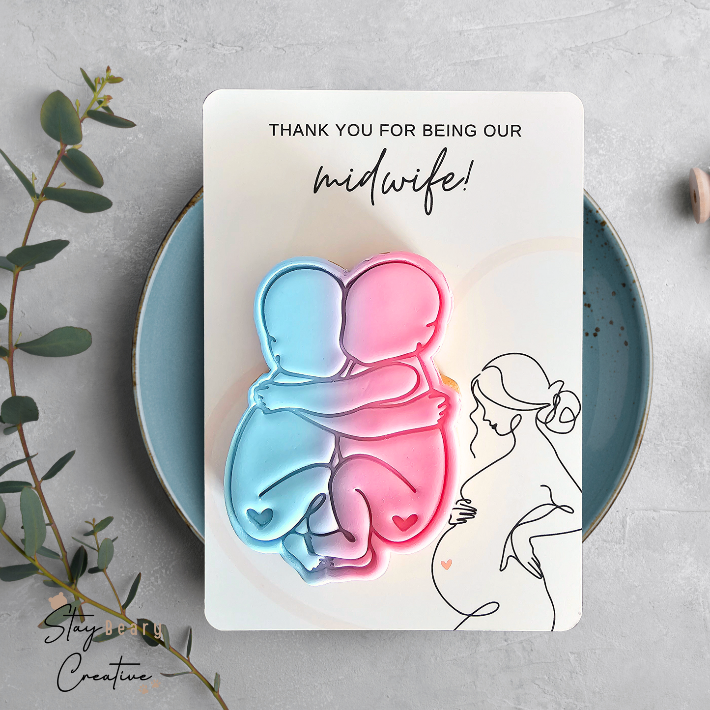 [DIGITAL] Thank You For Looking After Us - Thank You For Being Our Midwife - Cookie Cards - 10.5cm x 15cm - A6/Post Card