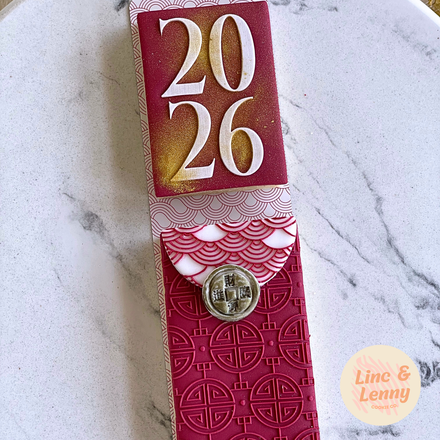 [Food Safe] Chinese New Year Wave Pattern - Double Sided Designs - Backing Cards - 25 Pack