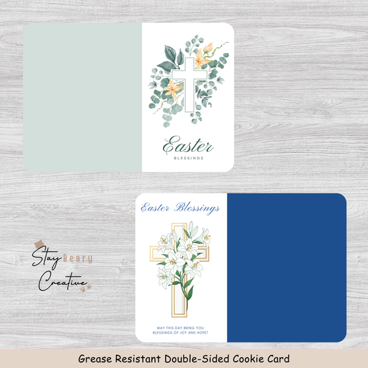 [Food Safe] Easter Blessings - Double Sided Designs - Horizontal Cookie Cards - 25 Pack