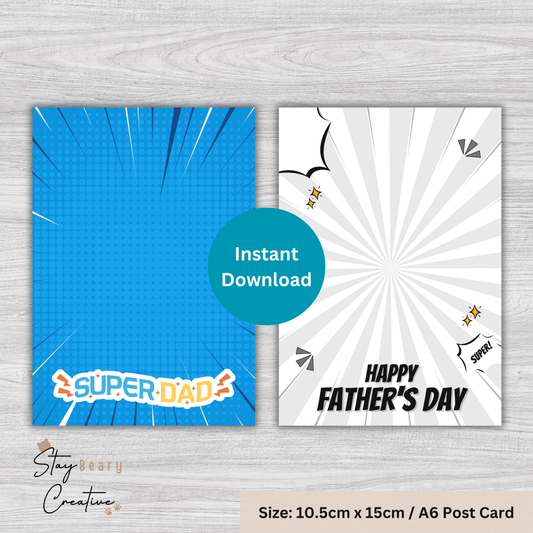 [DIGITAL] Father's Day - Super Dad - Cookie Cards - 10.5cm x 15cm - A6/Post Card