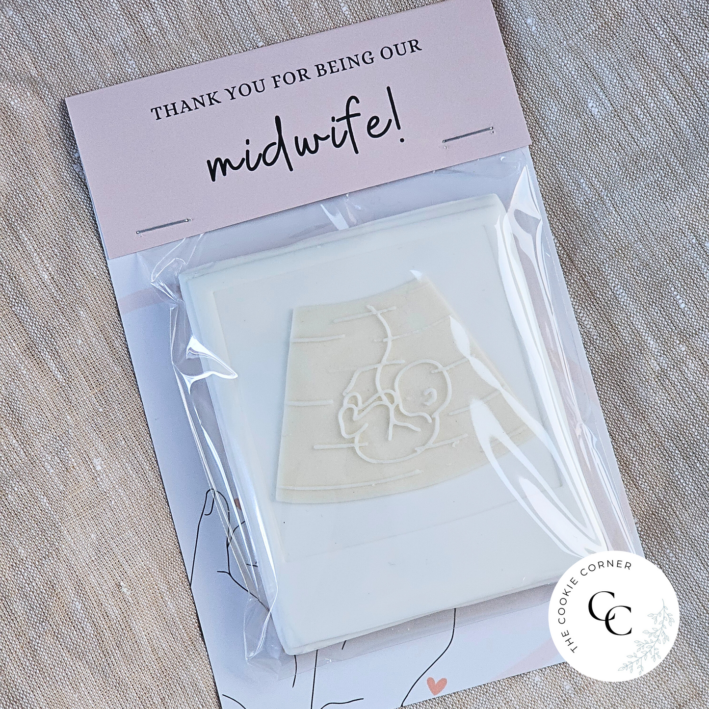 [Food Safe] Thank You - Midwife - Double Sided Designs - Folded Bag Toppers - 25 Pack