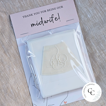 [Food Safe] Thank You - Midwife - Double Sided Designs - Folded Bag Toppers - 25 Pack
