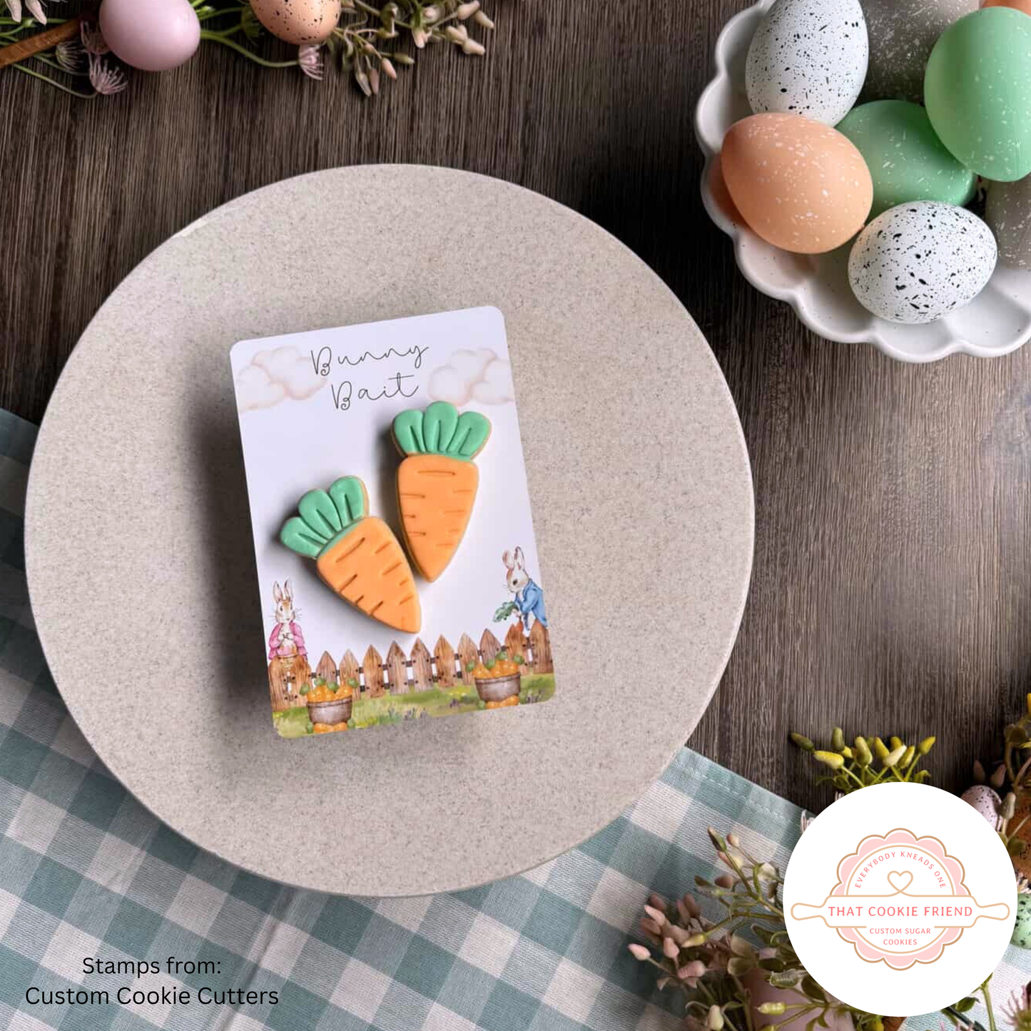 [Food Safe] Happy Easter - Bunny Bait - Double Sided Designs - Vertical Cookie Cards - 25 Pack