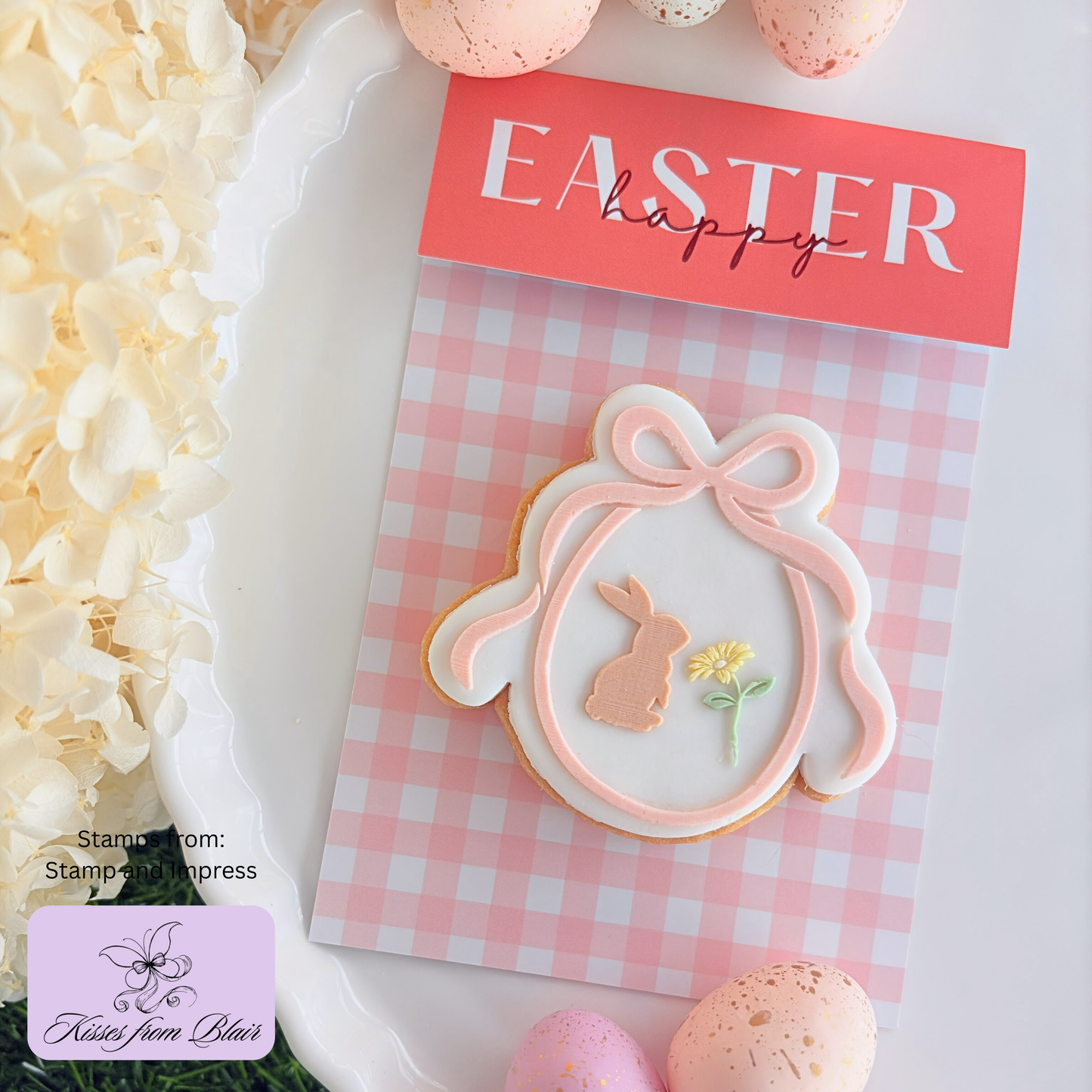 [Food Safe] Easter Blue or Orange Gingham - Double Sided Designs - Folded Bag Toppers - 25 Pack