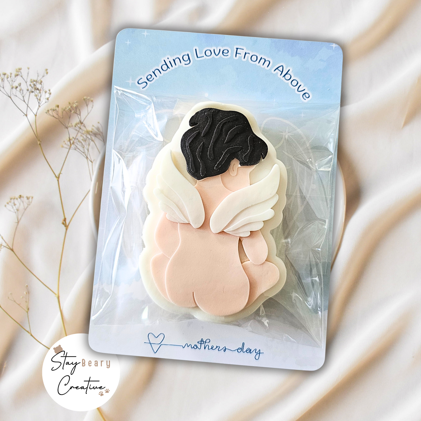 [NOT Food Safe] Sending Love From Above & Angel Mama - Double Sided Designs - Cookie Cards - 25 Pack