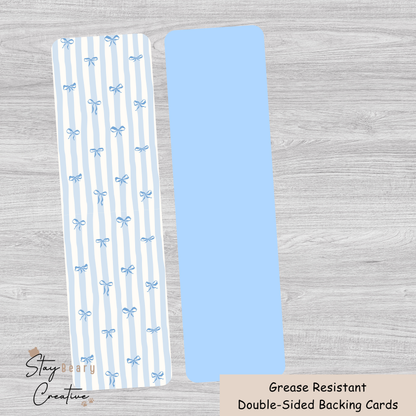 [Reprints] Light Blue Bows - Long Backing Cards - 25 Pack