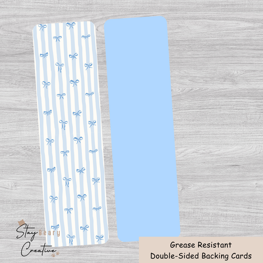 [Reprints] Light Blue Bows - Long Backing Cards - 25 Pack