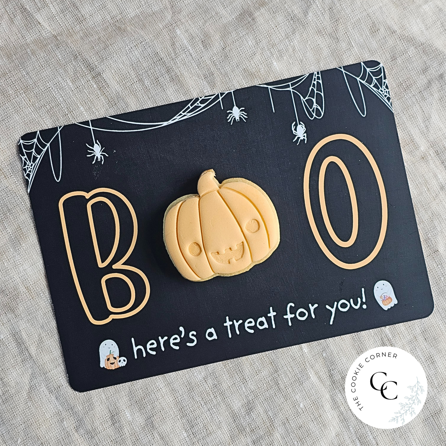 [Food Safe] Boo - Happy Halloween - Double Sided Designs - Horizontal Cookie Cards - 25 Pack