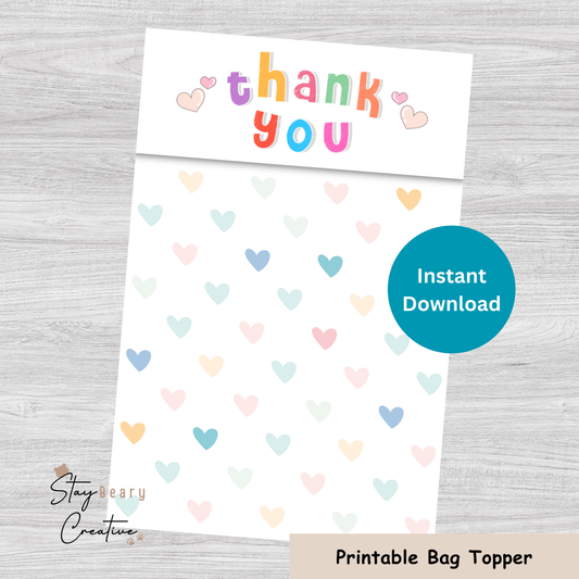 [DIGITAL] Thank You - Double Sided Designs - Folded Bag Toppers