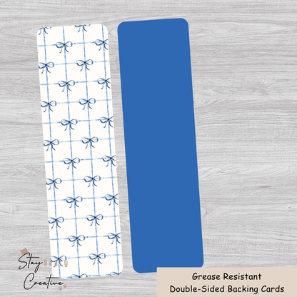 [Reprints] Blue Bows - Double Sided Designs - Long Backing Cards - 25 Pack