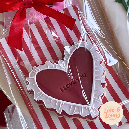 [Food Safe] Red Diamond Hearts and Stripe - Double Sided Designs - Backing Cards - 25 Pack