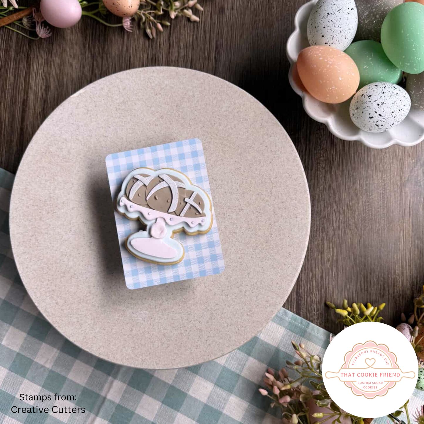 [Food Safe] Blue or Cyan Gingham - Double Sided Designs - Backing Cards - 25 Pack